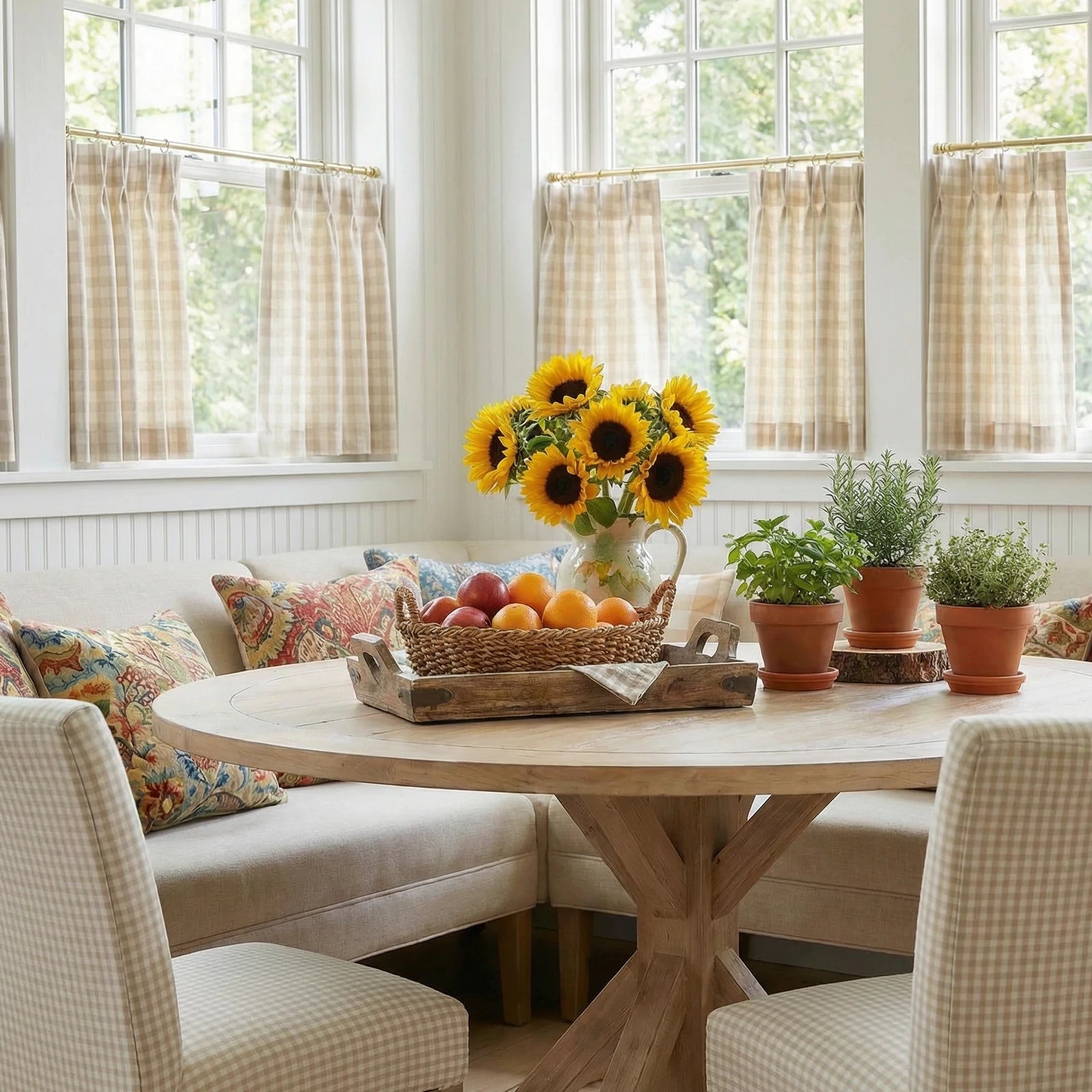 Simon Plaid Patten Cafe Curtains