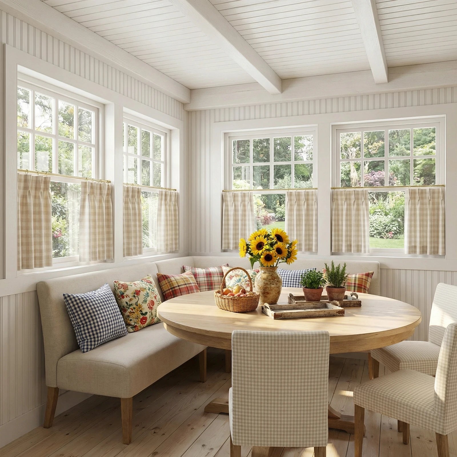 Simon Plaid Patten Cafe Curtains