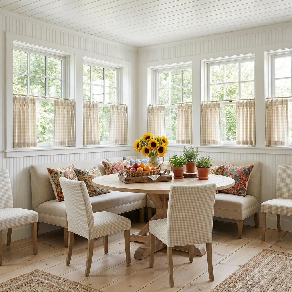 Simon Plaid Patten Cafe Curtains